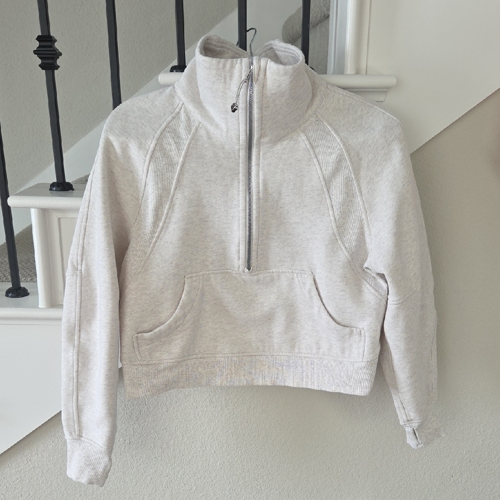 Lululemon Athletica Light Gray Half-Zip Sweatshirt